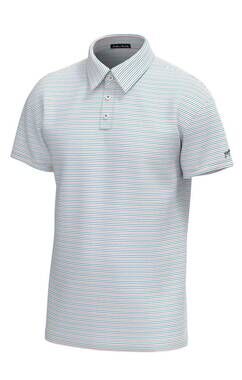 NEW SOUTHERN POINT CO. boys bayside stripe polo in hawaiian blue